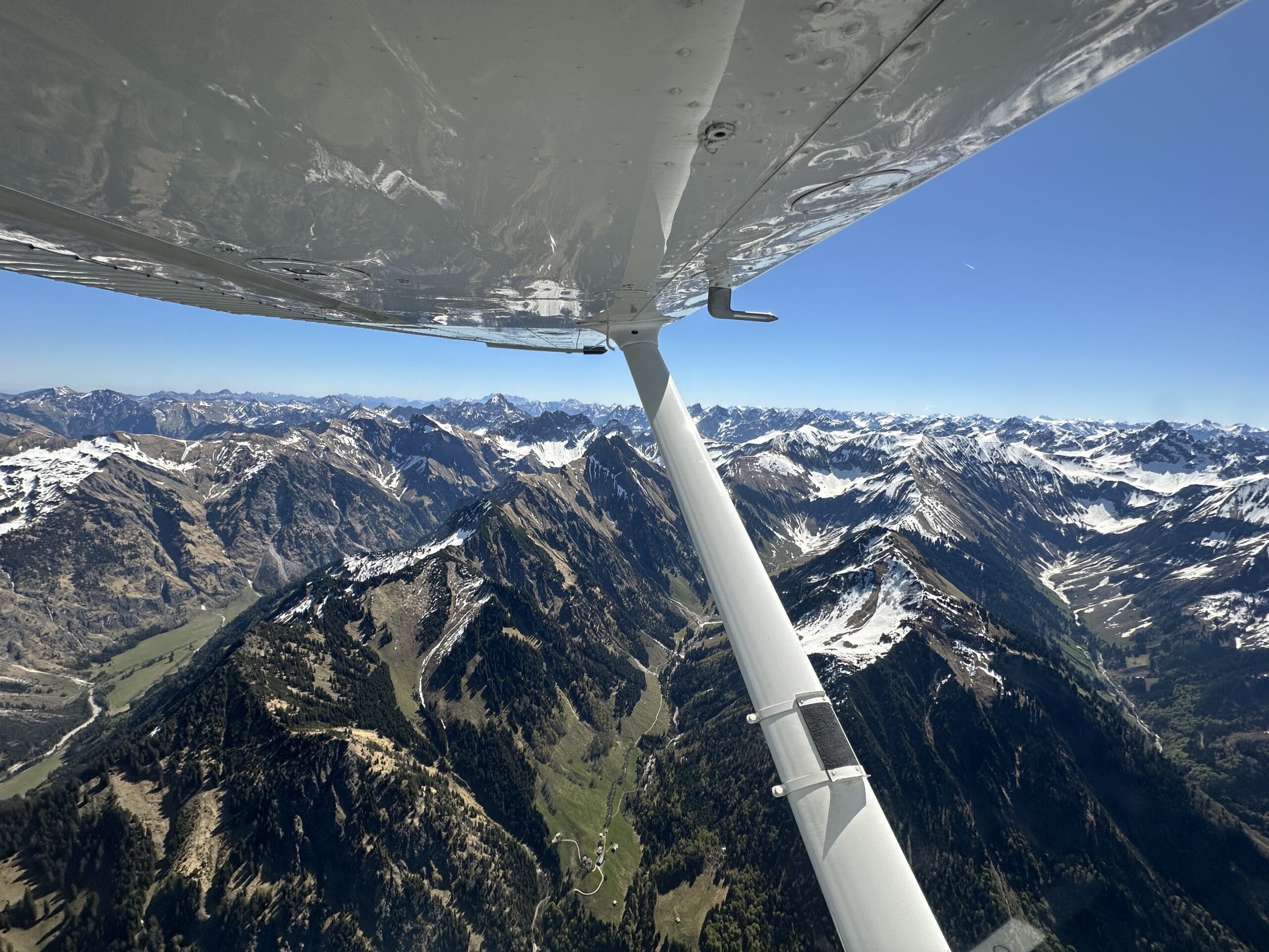 View of the Alps from a light aircraft
