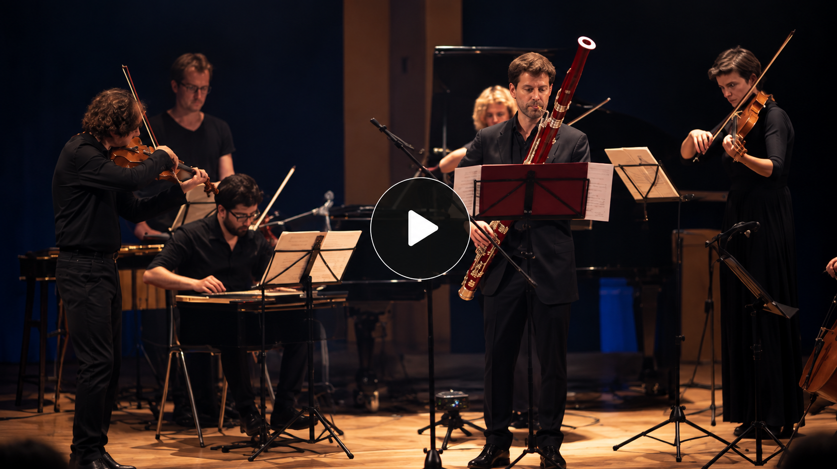 Moritz Winker performing with a chamber ensemble
